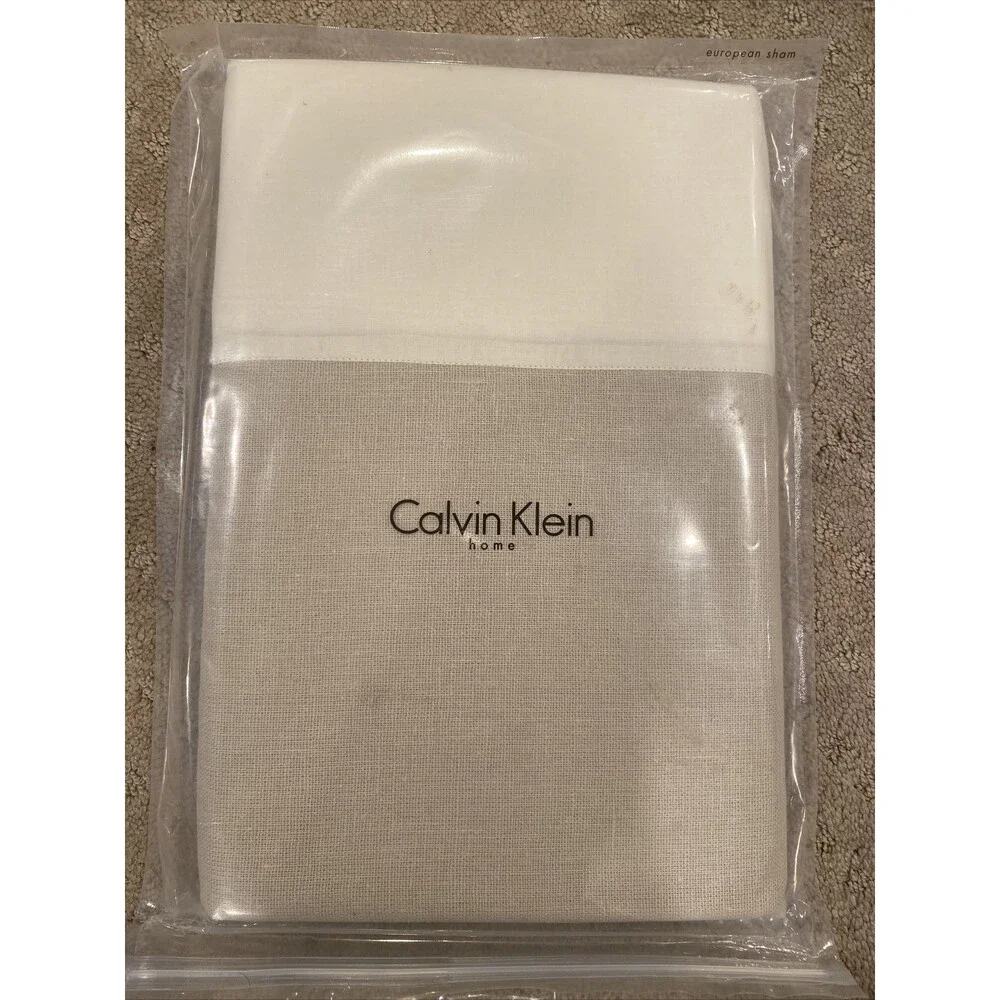 New Calvin Klein Home European Sham Percale flax